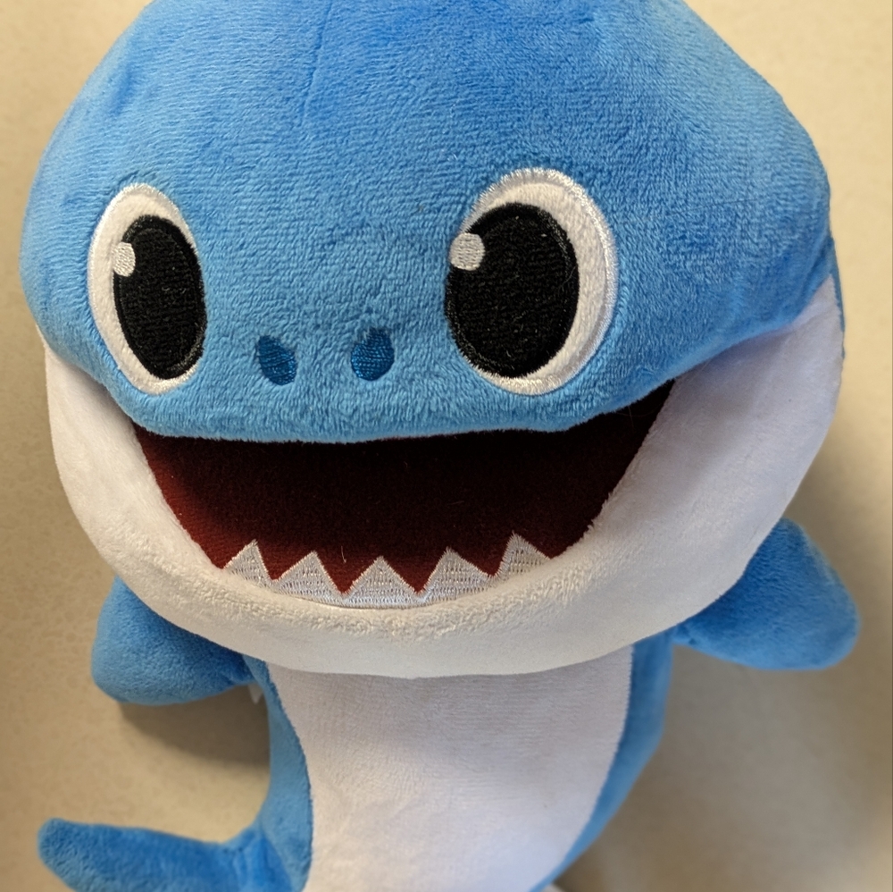 Adorable Blue and White  Baby Shark Plush Puppet Toy